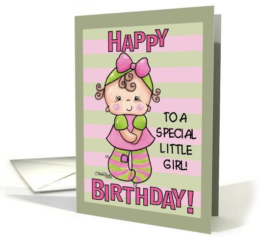 Striped Tights Happy Birthday for Special Little Girl card (350227)