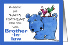 Hippo Back Ride-Birthday Brother-in-law card