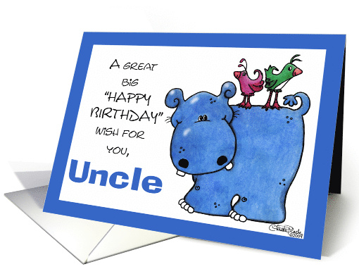 Hippo Back Ride Happy Birthday Uncle card (350956)