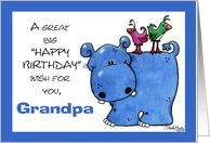 Hippo Back Ride-Birthday Grandpa card