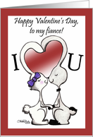 Happy Valentine’s Day for Fiance Bunny Kisses card