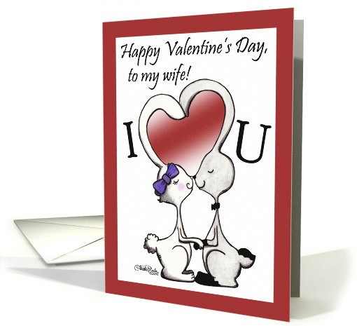Happy Valentine's Day for Wife Bunny Kisses card (352662)