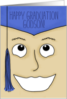 Congratulations Happy Graduation Godson Graduate Male Face card