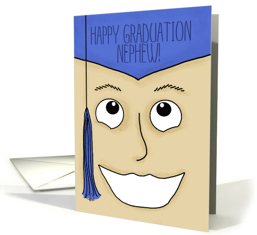 Congratulations Happy Graduation Nephew Graduate Male Face card