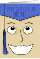 Congratulations Happy Graduation Brother Graduate Male Face card