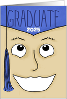 Customizable Happy Graduation 2025 for Male Graduate Up-close Face card