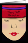 Red Hat Lady Face-Birthday 46th card