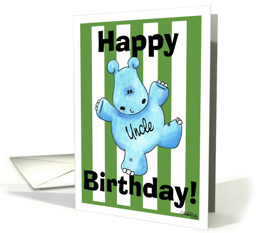 Happy Hippo Birthday Uncle card (363771)