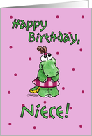 Little Alligator Girl Happy Birthday for Niece card