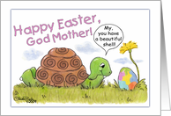 Happy Easter for Godmother Turtle Admires Easter Egg card