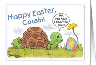 Happy Easter for Cousin Turtle Admires Easter Egg card