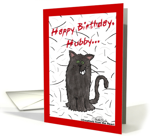 Shedding Cat Humor Happy Birthday for Husband card (381655)