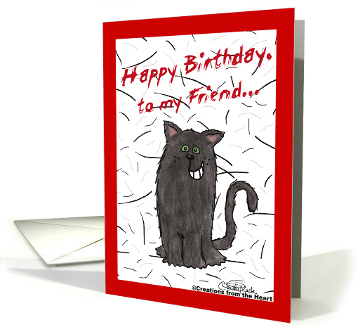 Shedding Cat Humor Happy Birthday for Friend card (381656)