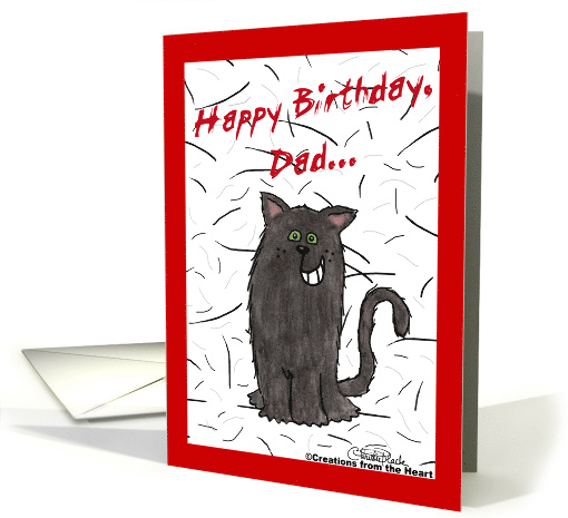 Shedding Cat Humor Happy Birthday for Dad card (381658)