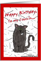 Shedding Cat Humor Happy Birthday for Cousin card