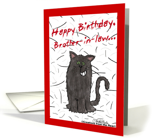 Shedding Cat Humor Happy Birthday for Brother-in-law card (381667)