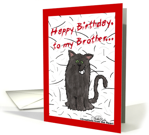Shedding Cat Humor Happy Birthday for Brother card (381669)
