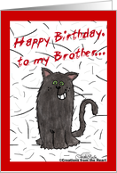 Shedding Cat Humor Happy Birthday for Brother card