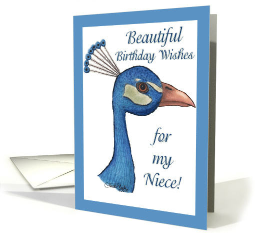 Peacock Happy Birthday for Niece card (384141)