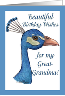 Peacock-Birthday for Great-Grandma card