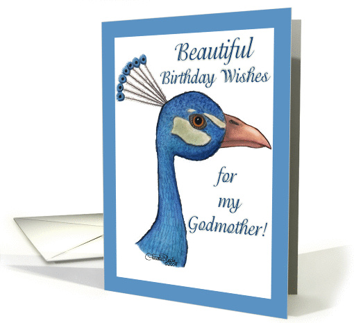 Peacock-Birthday for godmother card (384148)