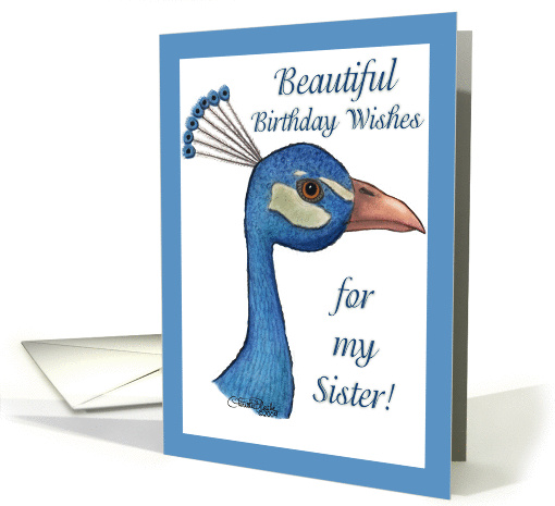 Peacock-Birthday for sister card (384150)