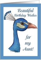 Peacock-Birthday for aunt card