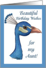 Peacock-Birthday for aunt card