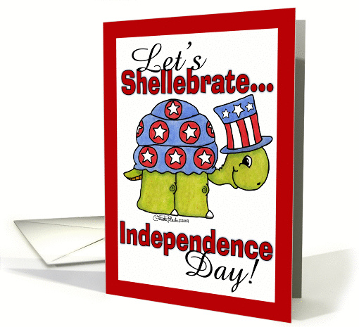 Turtle Shellebrate Independence Day-4th of July Invitation card
