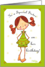 Red Haired and Freckled Birthday for Sister card