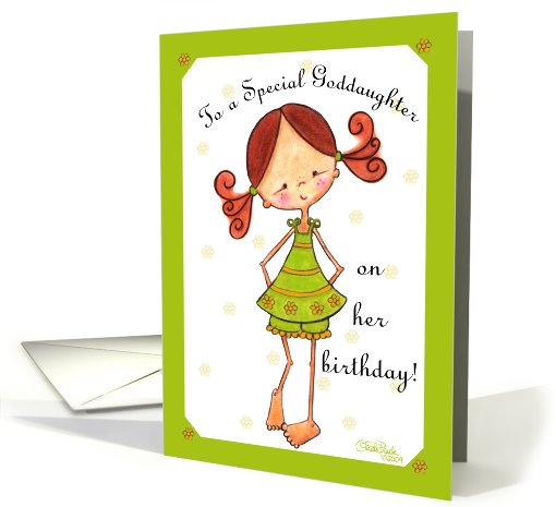 Red Haired and Freckled Birthday for Goddaughter card (397713)