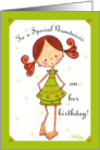 Red Haired and Freckled Birthday for Grandniece card