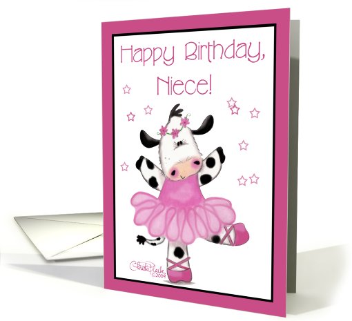 Cow Ballerina-Birthday Niece card (408794)