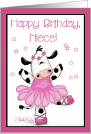 Cow Ballerina-Birthday Niece card