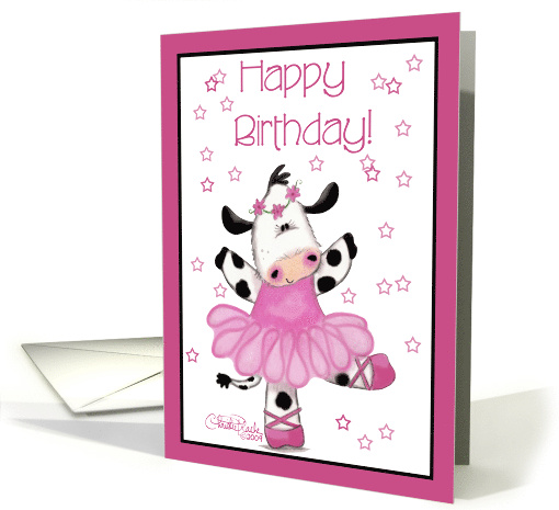 Cow Ballerina Happy Birthday Dance Your Dairy'ere Off card (408816)