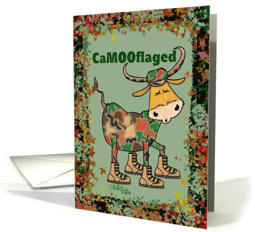 Cammie Bull Birthday for Brother Bull Wearing Camouflage card (408878)
