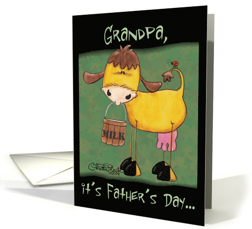 Milk Cow Father's Day Grandpa card (414186)