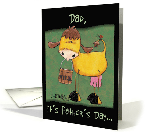 Milk Cow Father's Day Dad card (414192)