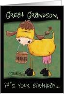 Great Grandson’s Birthday Milk Cow card