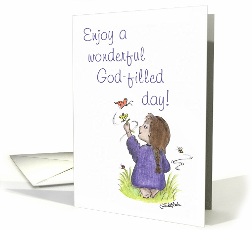 Happy Birthday to a Special Girl Little Girl in Field card (47128)