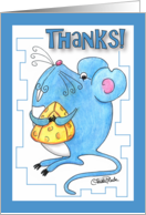 Thank You Mouse Holds Cheese Maze Border card