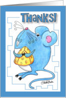 Mouse with Cheese-Thank You card