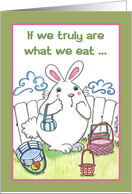 Happy Easter Egg Shaped Bunny You Are What You Eat card