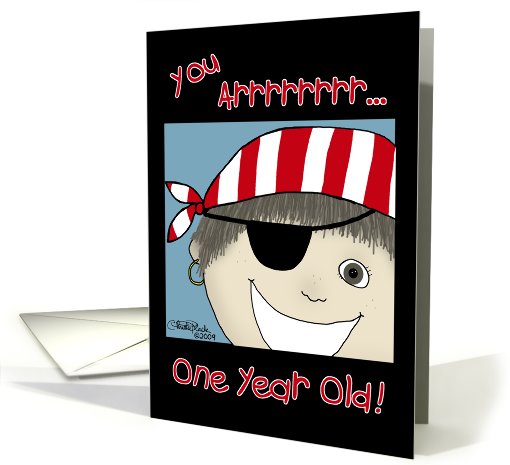 First Birthday Pirate Boy card (486206)
