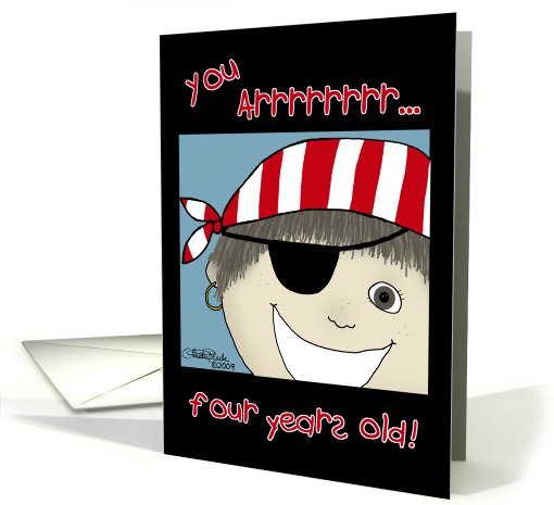 Fourth Birthday Pirate Boy card (486213)