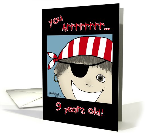 Ninth Birthday Pirate Boy card (486218)