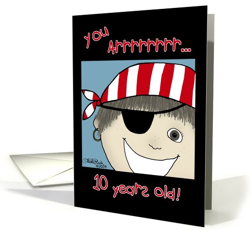 Tenth Birthday Pirate Boy card (486221)