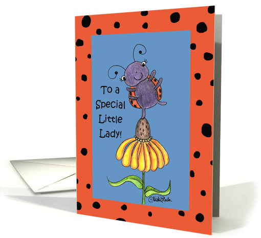 Lady Bug Daisy Dance To a special lady for Birthday card (48665)