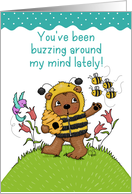 Thinking of You Bear Dressed as Bee with Beehive card