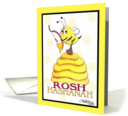 Rosh Hashanah Bee with Apple and Honey card (491568)